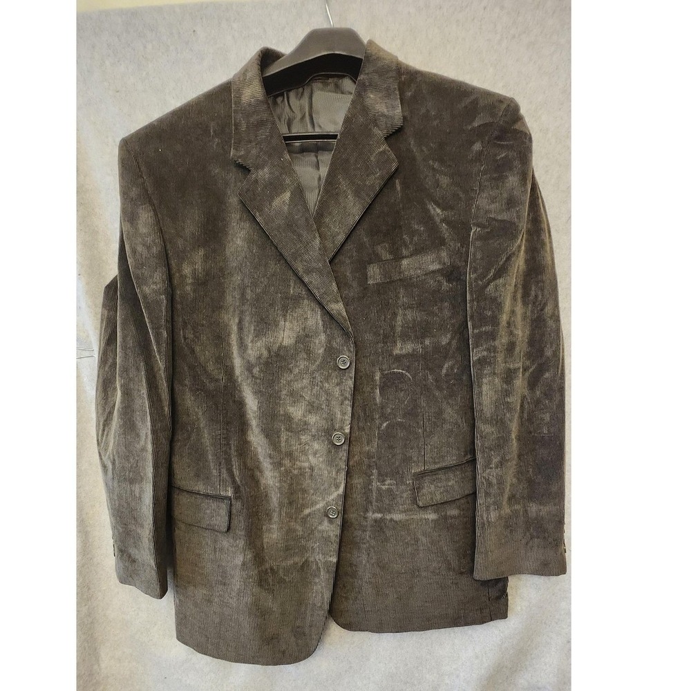 Monsieur Adolfo Blazer Sport Coat Mens‎ 50L Brown Corduroy Jacket 3 Button Long